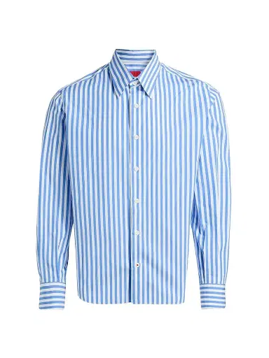 Isaia Men's Bengal Stripe Cotton Shirt | Thumbnail 1 Isaia Men's Bengal Stripe Cotton Shirt | Thumbnail 1