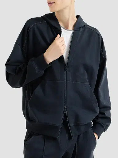 Brunello Cucinelli Women's Stretch Cotton Lightweight French Terry Hooded Sweatshirt | Thumbnail 3 Brunello Cucinelli Women's Stretch Cotton Lightweight French Terry Hooded Sweatshirt | Thumbnail 3