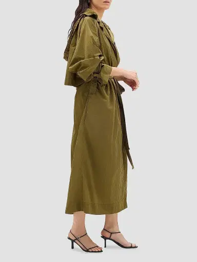 Another Tomorrow Women's Nylon Trench Coat | Thumbnail 3 Another Tomorrow Women's Nylon Trench Coat | Thumbnail 3