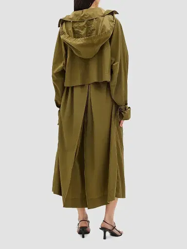 Another Tomorrow Women's Nylon Trench Coat | Thumbnail 4 Another Tomorrow Women's Nylon Trench Coat | Thumbnail 4