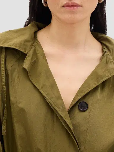 Another Tomorrow Women's Nylon Trench Coat | Thumbnail 5 Another Tomorrow Women's Nylon Trench Coat | Thumbnail 5