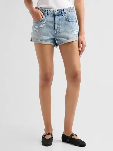 Ksubi Women's Venice Distressed Denim Low-Rise Slouch Shorts | Thumbnail 4 Ksubi Women's Venice Distressed Denim Low-Rise Slouch Shorts | Thumbnail 4
