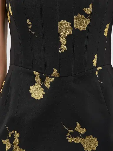 Rebecca Vallance Women's Mariya Metallic Floral Midi-Dress | Thumbnail 6 Rebecca Vallance Women's Mariya Metallic Floral Midi-Dress | Thumbnail 6