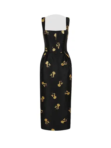 Rebecca Vallance Women's Mariya Metallic Floral Midi-Dress | Thumbnail 1 Rebecca Vallance Women's Mariya Metallic Floral Midi-Dress | Thumbnail 1
