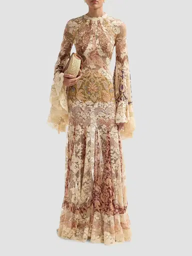 Zimmermann Women's Valiant Floral Silk Patchwork Gown | Thumbnail 2 Zimmermann Women's Valiant Floral Silk Patchwork Gown | Thumbnail 2