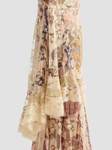Zimmermann Women's Valiant Floral Silk Patchwork Gown | Thumbnail 5 Zimmermann Women's Valiant Floral Silk Patchwork Gown | Thumbnail 5
