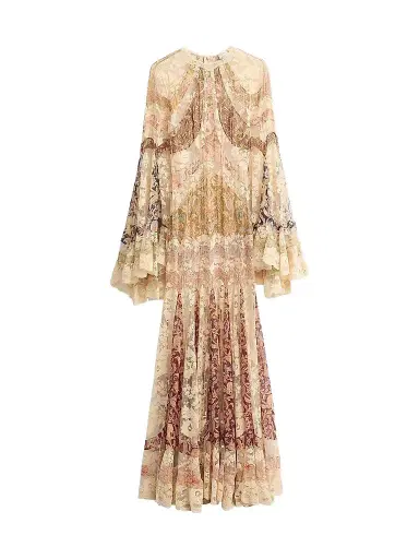 Zimmermann Women's Valiant Floral Silk Patchwork Gown | Thumbnail 1 Zimmermann Women's Valiant Floral Silk Patchwork Gown | Thumbnail 1