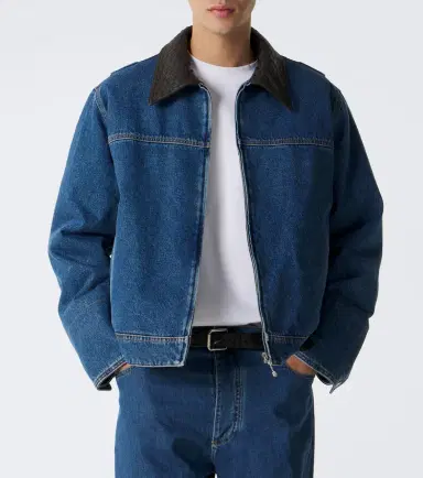 Bottega Veneta Intrecciato leather-trimmed denim jacket | Thumbnail 2 Bottega Veneta Intrecciato leather-trimmed denim jacket | Thumbnail 2