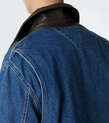 Bottega Veneta Intrecciato leather-trimmed denim jacket | Thumbnail 7 Bottega Veneta Intrecciato leather-trimmed denim jacket | Thumbnail 7