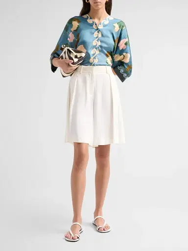 Johnny Was Women's Fatima Printed Draped Blouse | Thumbnail 2 Johnny Was Women's Fatima Printed Draped Blouse | Thumbnail 2