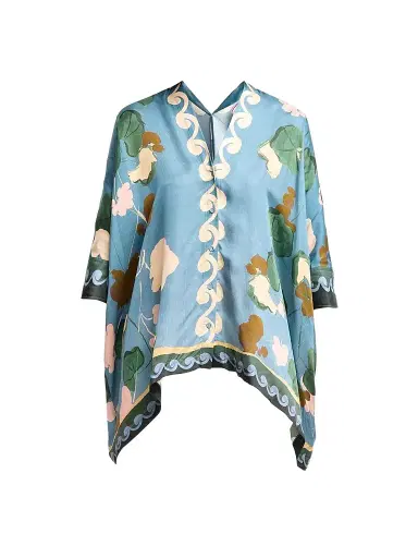 Johnny Was Women's Fatima Printed Draped Blouse | Thumbnail 1 Johnny Was Women's Fatima Printed Draped Blouse | Thumbnail 1