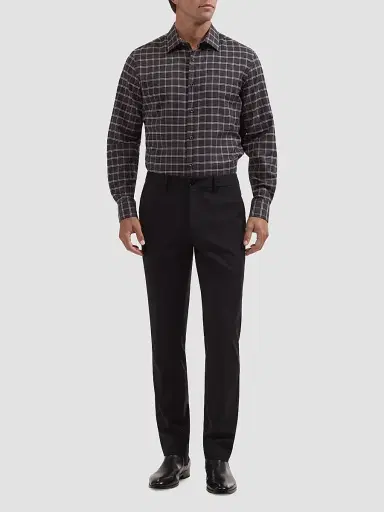 Bugatchi Men's Julian Woven Shaped Cotton-Cashmere Shirt | Thumbnail 2 Bugatchi Men's Julian Woven Shaped Cotton-Cashmere Shirt | Thumbnail 2