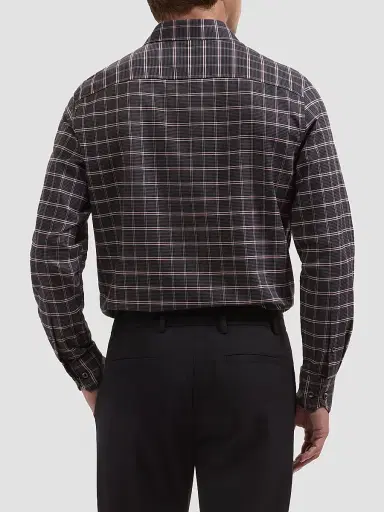 Bugatchi Men's Julian Woven Shaped Cotton-Cashmere Shirt | Thumbnail 3 Bugatchi Men's Julian Woven Shaped Cotton-Cashmere Shirt | Thumbnail 3