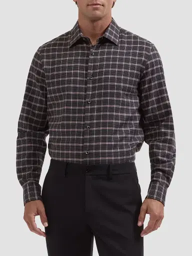 Bugatchi Men's Julian Woven Shaped Cotton-Cashmere Shirt | Thumbnail 4 Bugatchi Men's Julian Woven Shaped Cotton-Cashmere Shirt | Thumbnail 4