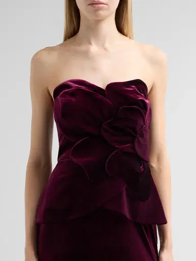THEIA Women's Kelsey Sculpted Velvet Midi Dress | Thumbnail 5 THEIA Women's Kelsey Sculpted Velvet Midi Dress | Thumbnail 5