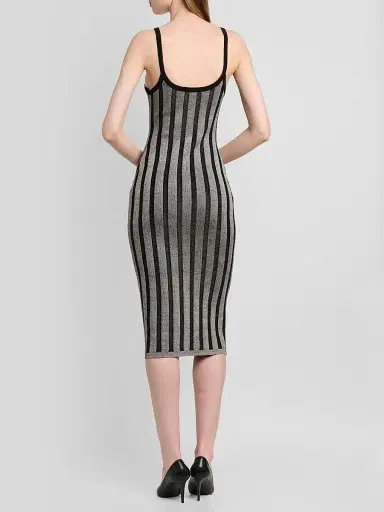 Versace Women's Stripe Wool-Blend Midi Dress | Thumbnail 3 Versace Women's Stripe Wool-Blend Midi Dress | Thumbnail 3