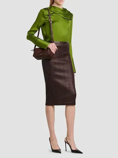Tom Ford Women's Leather Pencil Midi Skirt | Thumbnail 2 Tom Ford Women's Leather Pencil Midi Skirt | Thumbnail 2