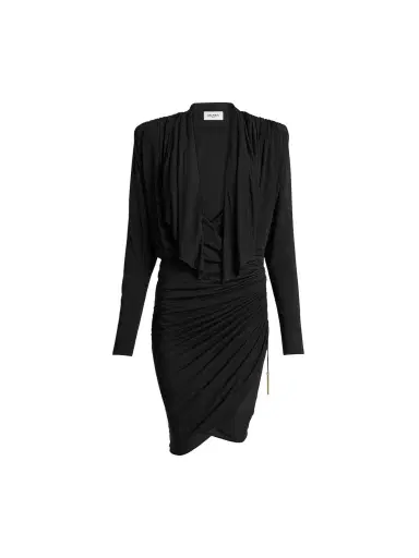 Balmain Draped flowing jersey dress | Thumbnail 1 Balmain Draped flowing jersey dress | Thumbnail 1