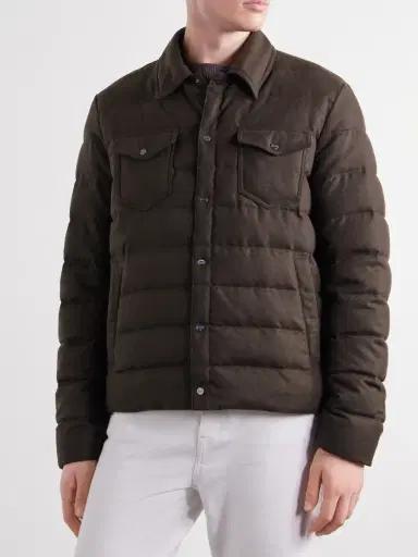 HERNO Quilted Flannel Down Jacket - Men | Thumbnail 3 HERNO Quilted Flannel Down Jacket - Men | Thumbnail 3