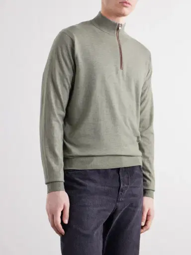 Peter Millar Excursionist Merino Wool-Blend Jersey Half-Zip Sweater - Men | Thumbnail 3 Peter Millar Excursionist Merino Wool-Blend Jersey Half-Zip Sweater - Men | Thumbnail 3
