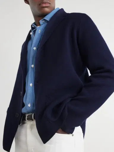 Inis Meáin Pub Merino Wool, Cotton and Cashmere-Blend Cardigan - Men | Thumbnail 5 Inis Meáin Pub Merino Wool, Cotton and Cashmere-Blend Cardigan - Men | Thumbnail 5