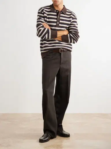 OFFICINE GÉNÉRALE Patchi Striped Wool-Blend Polo Shirt - Men | Thumbnail 2 OFFICINE GÉNÉRALE Patchi Striped Wool-Blend Polo Shirt - Men | Thumbnail 2