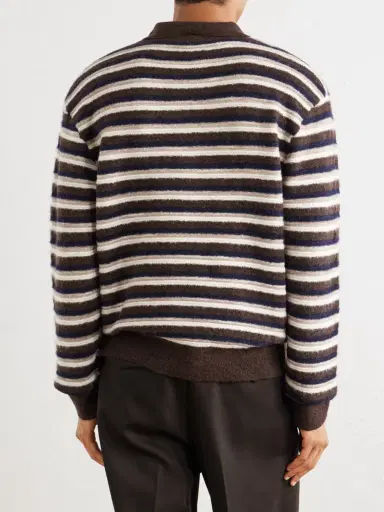 OFFICINE GÉNÉRALE Patchi Striped Wool-Blend Polo Shirt - Men | Thumbnail 4 OFFICINE GÉNÉRALE Patchi Striped Wool-Blend Polo Shirt - Men | Thumbnail 4