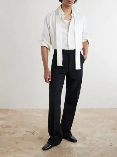 Tom Ford Frayed silk-satin scarf - Men | Thumbnail 2 Tom Ford Frayed silk-satin scarf - Men | Thumbnail 2