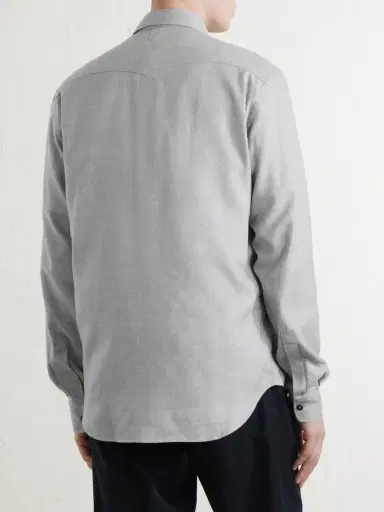Canali Lyocell and Cotton-Blend Herringbone Shirt - Men | Thumbnail 4 Canali Lyocell and Cotton-Blend Herringbone Shirt - Men | Thumbnail 4