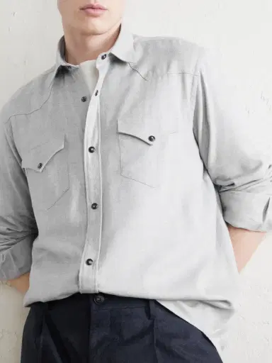 Canali Lyocell and Cotton-Blend Herringbone Shirt - Men | Thumbnail 5 Canali Lyocell and Cotton-Blend Herringbone Shirt - Men | Thumbnail 5