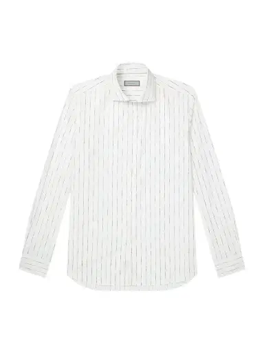 Canali Striped Cotton-Poplin Shirt - Men | Thumbnail 1 Canali Striped Cotton-Poplin Shirt - Men | Thumbnail 1