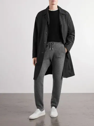 ELEVENTY Tapered Ribbed Cashmere Drawstring Sweatpants - Men | Thumbnail 2 ELEVENTY Tapered Ribbed Cashmere Drawstring Sweatpants - Men | Thumbnail 2