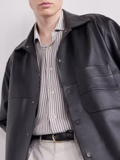 ELEVENTY Striped Lyocell and Cotton-Blend Shirt - Men | Thumbnail 5 ELEVENTY Striped Lyocell and Cotton-Blend Shirt - Men | Thumbnail 5