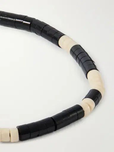 Mikia Heishi, Sterling Silver and Fossil Jasper Beaded Bracelet - Men | Thumbnail 4 Mikia Heishi, Sterling Silver and Fossil Jasper Beaded Bracelet - Men | Thumbnail 4