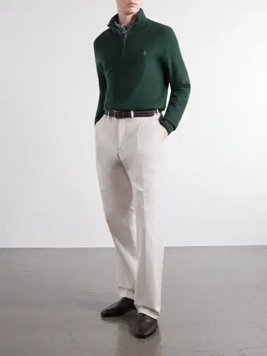 Polo Ralph Lauren Logo-Embroidered Cotton-Piqué Half-Zip Sweater - Men | Thumbnail 2 Polo Ralph Lauren Logo-Embroidered Cotton-Piqué Half-Zip Sweater - Men | Thumbnail 2