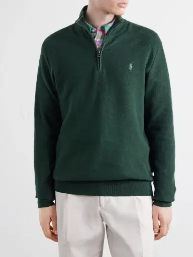 Polo Ralph Lauren Logo-Embroidered Cotton-Piqué Half-Zip Sweater - Men | Thumbnail 3 Polo Ralph Lauren Logo-Embroidered Cotton-Piqué Half-Zip Sweater - Men | Thumbnail 3