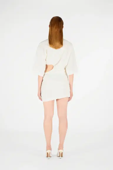 Roberto Cavalli Solid Linen Short Dress | Thumbnail 3 Roberto Cavalli Solid Linen Short Dress | Thumbnail 3