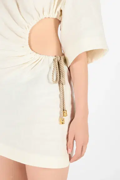 Roberto Cavalli Solid Linen Short Dress | Thumbnail 5 Roberto Cavalli Solid Linen Short Dress | Thumbnail 5