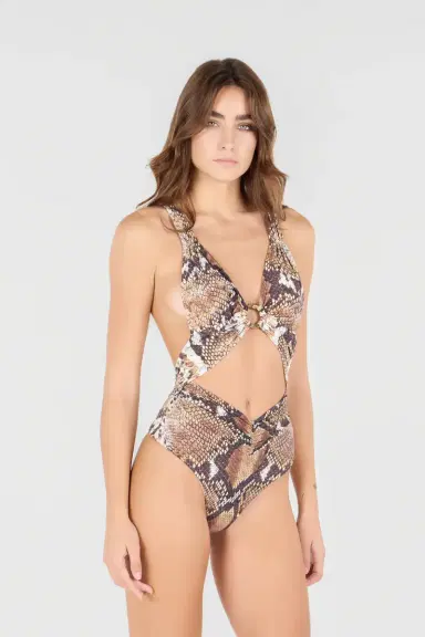 Roberto Cavalli Python Print One-Piece Swimsuit | Thumbnail 2 Roberto Cavalli Python Print One-Piece Swimsuit | Thumbnail 2