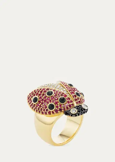 GRACE WINFREY 18K Ruby Ladybug Ring with Diamonds | Thumbnail 2 GRACE WINFREY 18K Ruby Ladybug Ring with Diamonds | Thumbnail 2