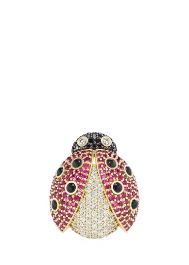 GRACE WINFREY 18K Ruby Ladybug Ring with Diamonds | Thumbnail 1 GRACE WINFREY 18K Ruby Ladybug Ring with Diamonds | Thumbnail 1