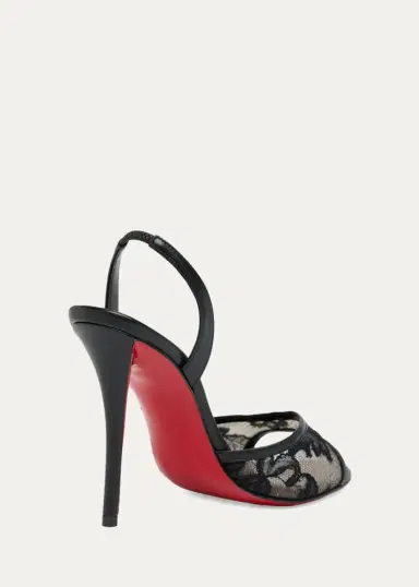 Christian Louboutin 100mm Miss Z Lace Slingback Sandals | Thumbnail 4 Christian Louboutin 100mm Miss Z Lace Slingback Sandals | Thumbnail 4