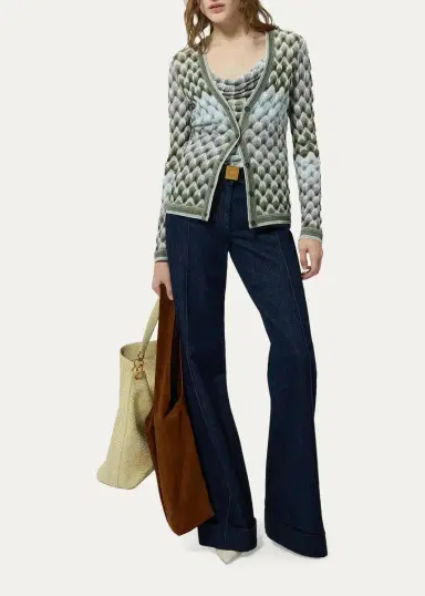 Missoni Metallic Lace Knit Slim V-Neck Cardigan | Thumbnail 2 Missoni Metallic Lace Knit Slim V-Neck Cardigan | Thumbnail 2