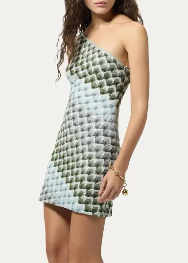 Missoni One-Shoulder Metallic Lace Knit Mini Dress | Thumbnail 4 Missoni One-Shoulder Metallic Lace Knit Mini Dress | Thumbnail 4