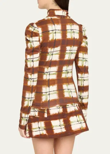 Cara Cara Chira Blurred Plaid Turtleneck Top | Thumbnail 3 Cara Cara Chira Blurred Plaid Turtleneck Top | Thumbnail 3