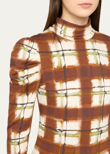 Cara Cara Chira Blurred Plaid Turtleneck Top | Thumbnail 5 Cara Cara Chira Blurred Plaid Turtleneck Top | Thumbnail 5