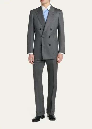 Tom Ford Men's Atticus Wool Melange Double-Breasted Sport Coat | Thumbnail 2 Tom Ford Men's Atticus Wool Melange Double-Breasted Sport Coat | Thumbnail 2