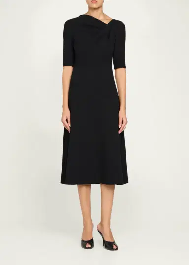 Rickie Freeman for Teri Jon Crêpe Asymmetric A-Line Cocktail Dress | Thumbnail 2 Rickie Freeman for Teri Jon Crêpe Asymmetric A-Line Cocktail Dress | Thumbnail 2