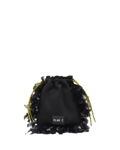 Plan C Fleece & Feather Drawstring Pouch Bag | Thumbnail 2 Plan C Fleece & Feather Drawstring Pouch Bag | Thumbnail 2