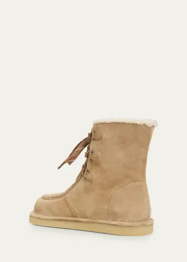 Miu Miu Suede Shearling-Lined Ankle Boots | Thumbnail 4 Miu Miu Suede Shearling-Lined Ankle Boots | Thumbnail 4